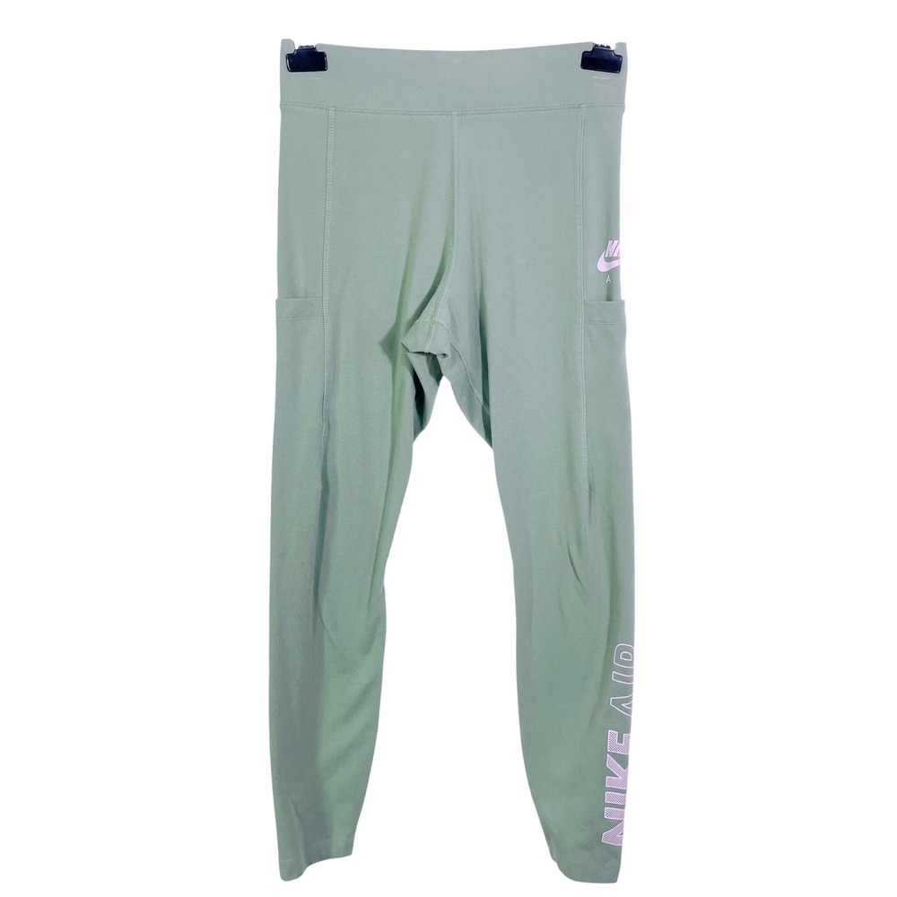 Nike Air Leggings Womens Medium High Waisted Pocket Sage Green Yoga CZ8622-387